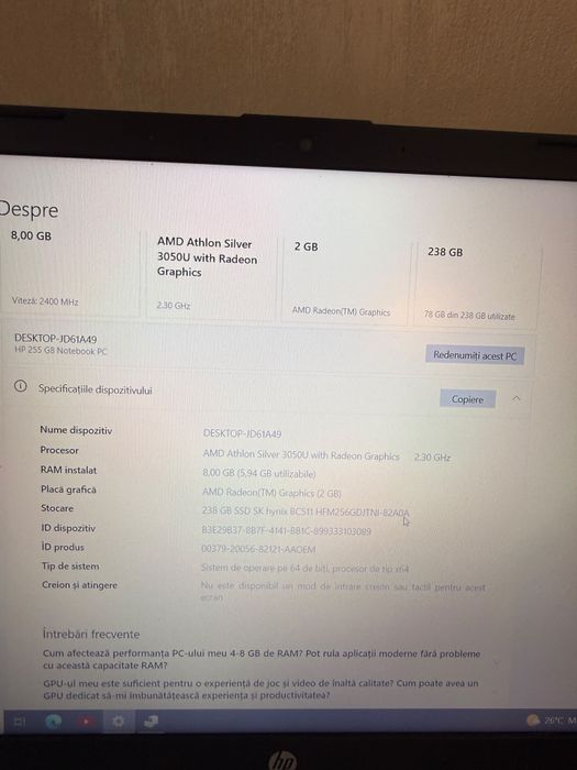 HP 255 G8 Amanet BKG