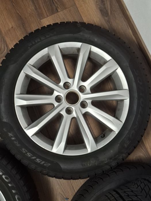 Set jante aliaj  5x112 r17 cu anvelope  de iarna  215 55 17 dot  2024