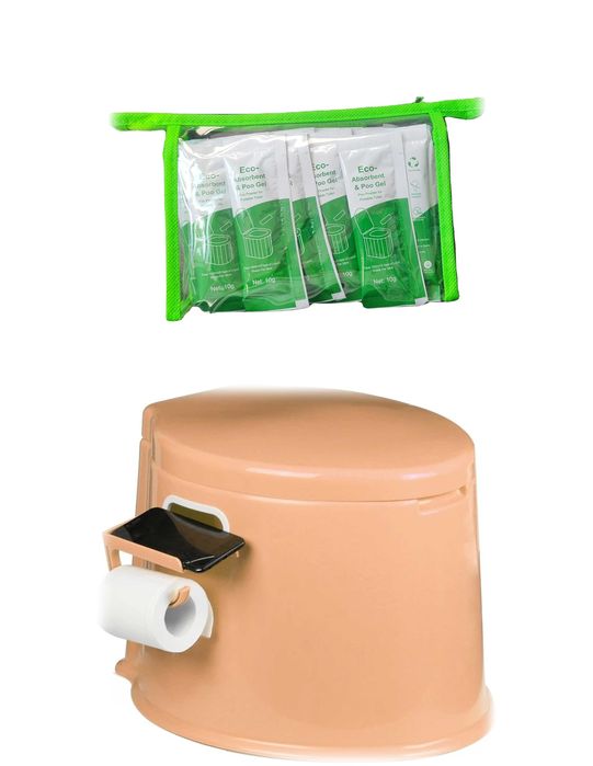 Преносима тоалетна – комплект с абсорбиращ прах