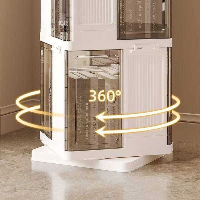 Вращающаяся модная книжная полка Складная пластиковая книжная полка