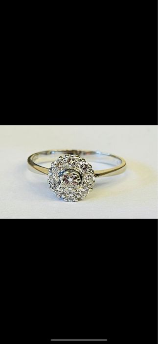 Inel aur 18 k si diamante naturale