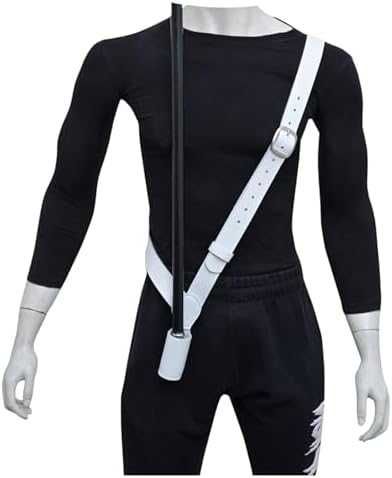 Нов Презраменен държач за знаме естествена кожа бял колан за флагщок през рамо регулируем