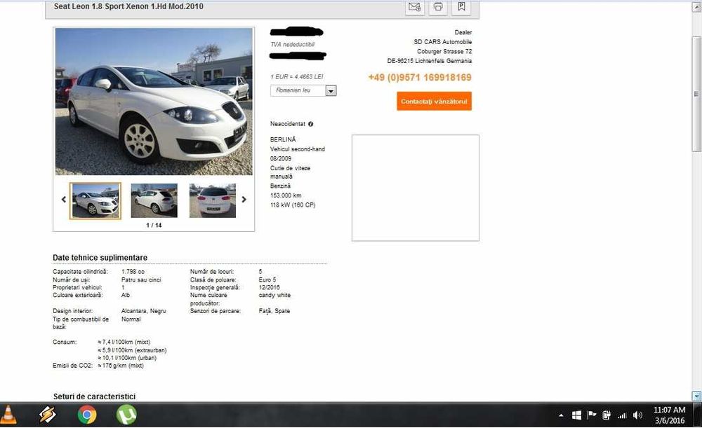 Vand Seat Leon Facelift 1P 1.8 TSI 160cp, pret redus pana la 26.03