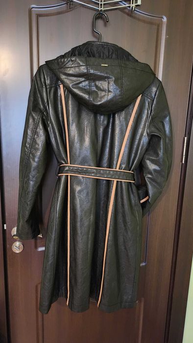 Дълго елегантно кожено палто Kensol