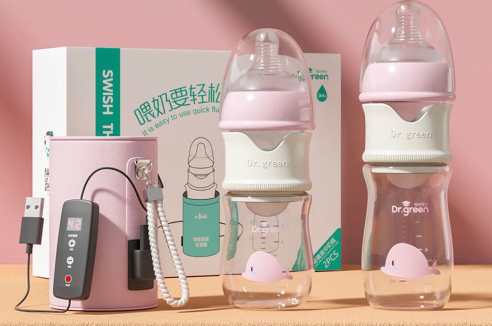 Бутылочка Dr. Green с подогревом и отсеком для смеси