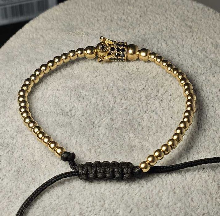 Bratara cu bile din aur galben 14K, 5.34 grame