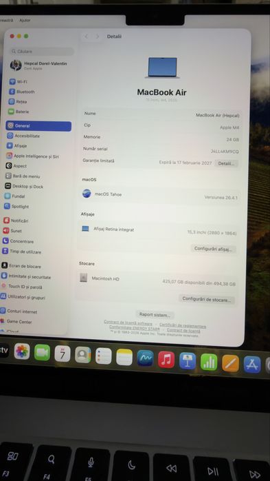 Macbook air 15 inch M4/24Gb/512Gb Garantie iStyle 21 luni