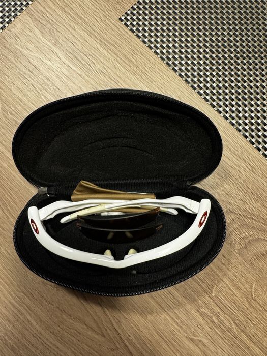 Oakley Fast Jacket Polarized Sunglasses Oo9097-3072 White/oo Red