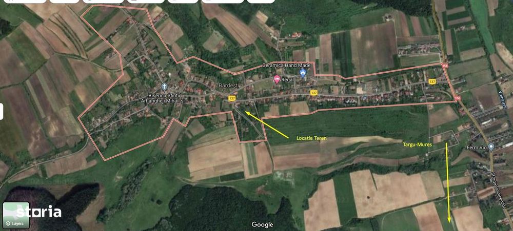 Bardesti - Teren intravilan 1247 mp, toate utilitatile,