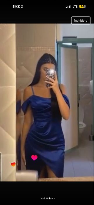 Rochie satin albastra