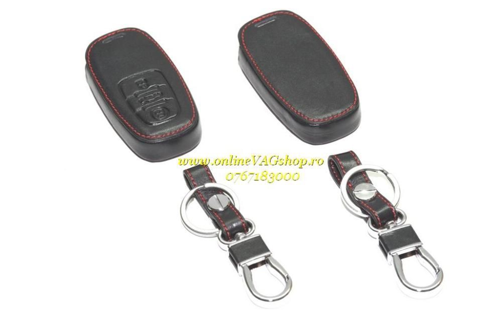 Husa piele pentru cheie Audi A1 A3 A4 A5 A6 A7 A8 Q3 Q5 Q7 TT