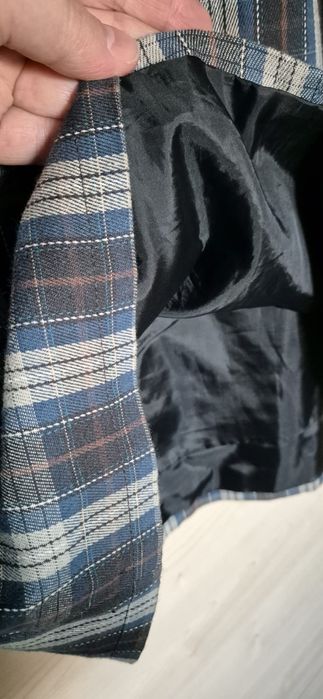 Rochie casual, fara maneci, tesatura cu carouri, marime XL