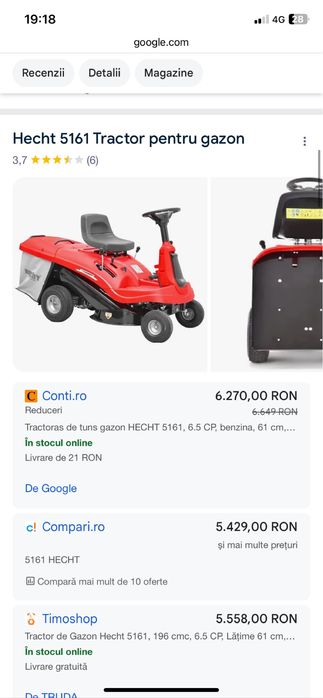Tractoras de gazon Hecht 5161
