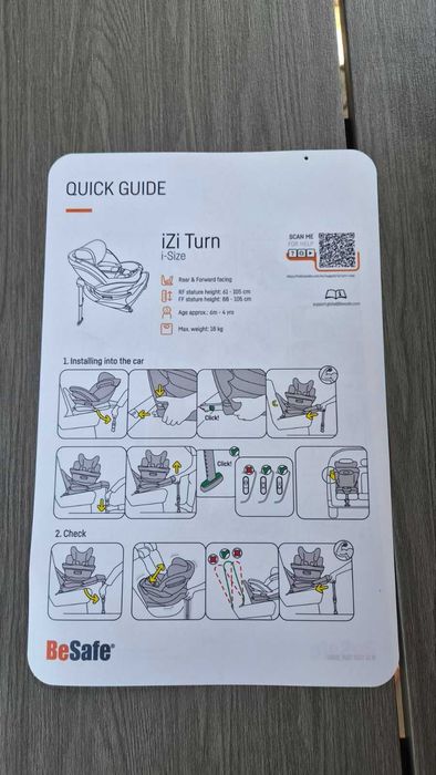 Детско столче за кола BeSafe iZi Turn i-Size 6 мес. - 4 год.