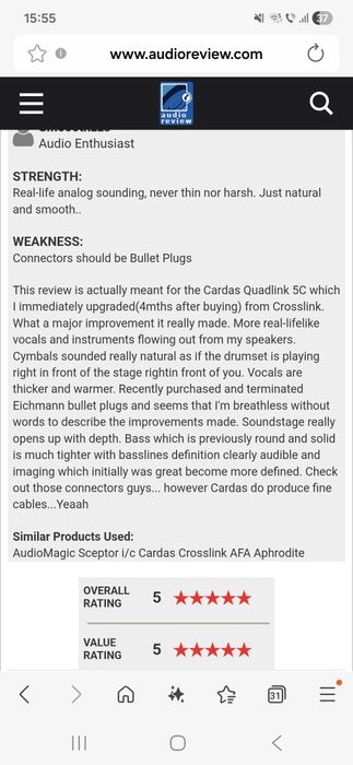 Cardas Crosslink 1i cabluri RCA Top