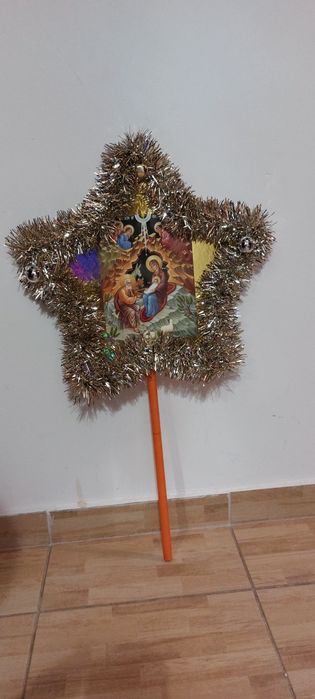 Stea de colindat cu 3 clopoței