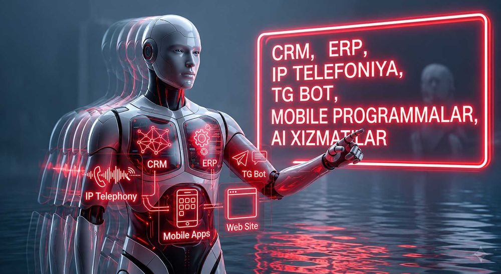 CRM, ERP, IP telefoniya, Telegram bot, AI chat, SMM, Bitrix24, Amocrm