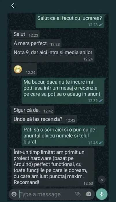 Proiect Arduino licenta Esp32 Lucrarile Inginerie electrica facultate