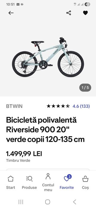 Bicicletă BTWIN Riverside 900, roți de 20”