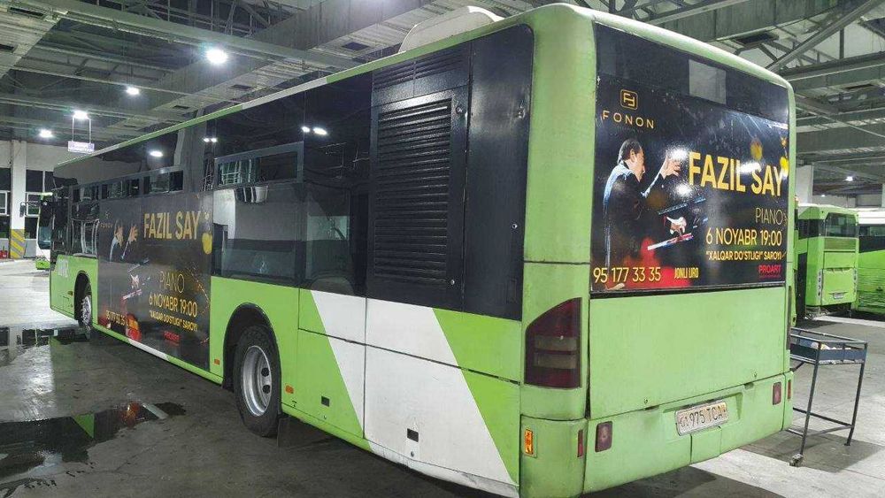 Реклама на автобусах в Ташкенте/Toshkentda avtobuslardagi reklama