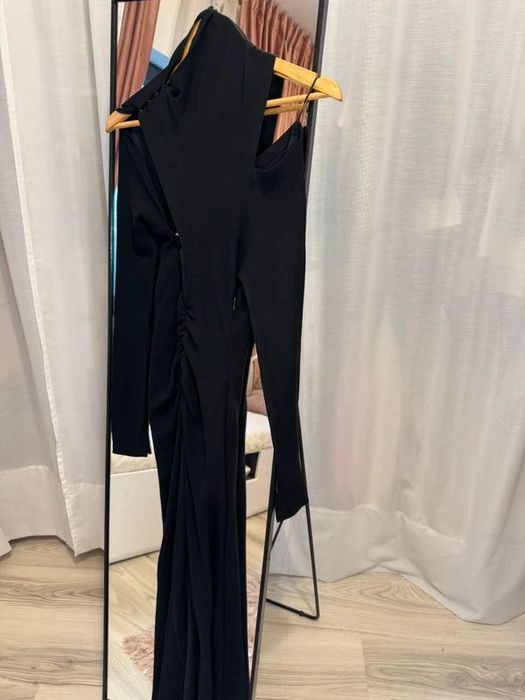 Rochie midi eleganta neagra maneci lungi din tricot Zara Studio mas S