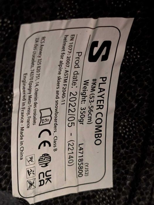 Cască schi Salomon Player Combo, mărime 53–56 cm,