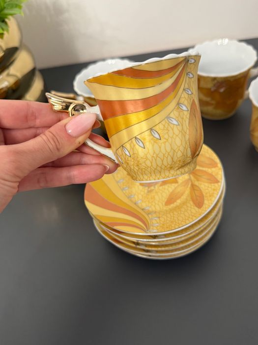 Set 6 cesti si farfurii cafea