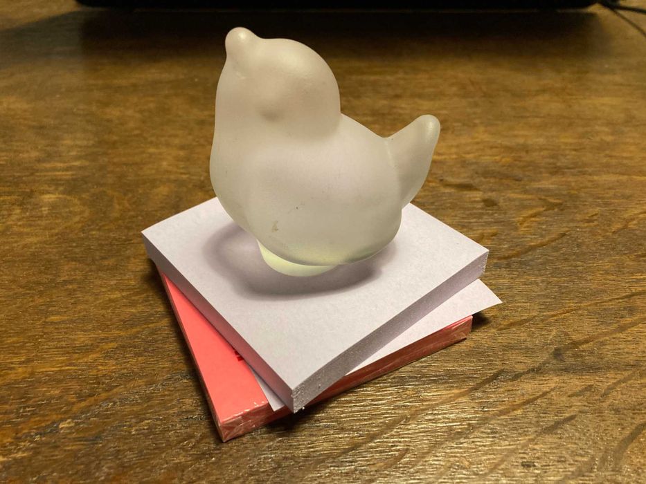 Prespapier birou Cristal de Sèvres – pasăre, Franța, ani 1950