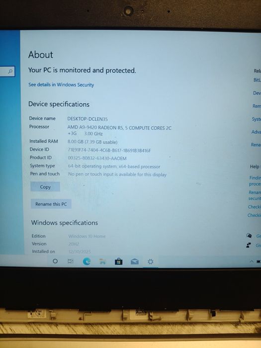 Lenovo Ideapad AMD A9 RAM 8gb SSD 120gb bateria tine 14" portabil