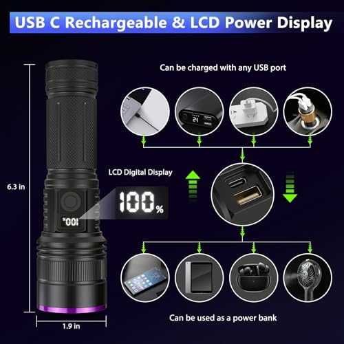 Нов UV фенер 365nm 30W, регулируема яркост, петна от урина, дървеници