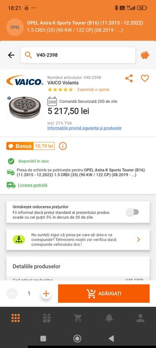 Ambreiaj Opel Astra k 2022, 1.5 diesel kit ambreiaj