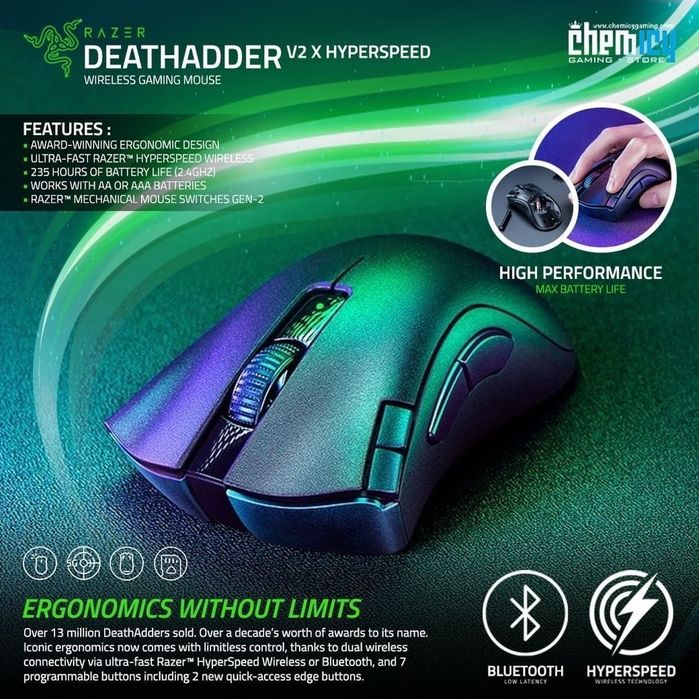 Razer DeathAdder V2 X Hyperspeed СКИДКА Беспроводная мышка/мышь