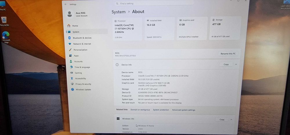 ASUS ROG Strix G17 17,3 inch