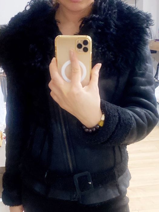 Очень теплый капюшон, стильная дубленка