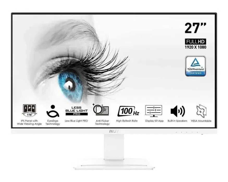 27" Монитор MSI Pro MP273AW, 1920x1080, IPS, 100Гц белый Speaker