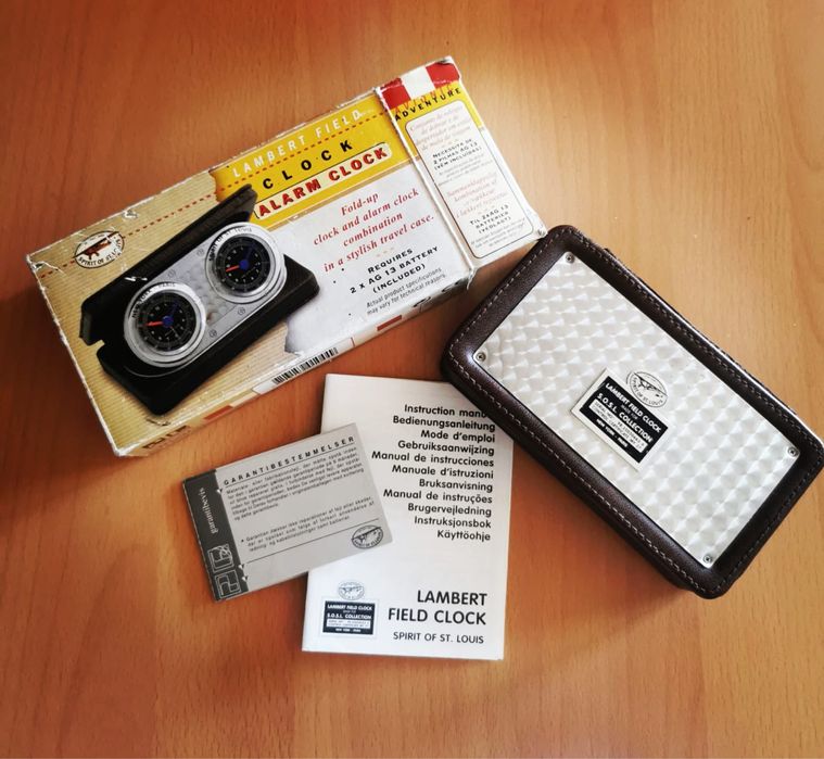 Полеви часовник Lambert колекция SOSL будилник с кожен калъф стомана