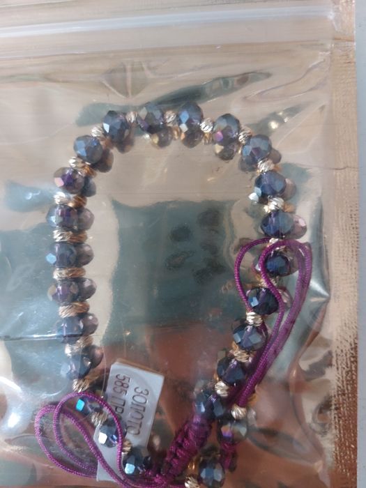 Цветная нить с золотом  585 пробы