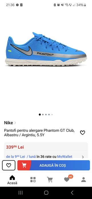 Adidasi fotbal Nike Phantom originali marimea 36,5