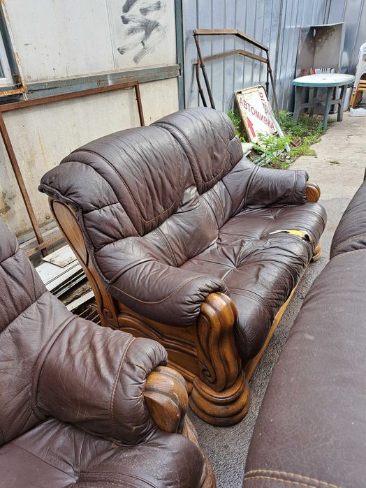 Холна гарнитура масив и кожа