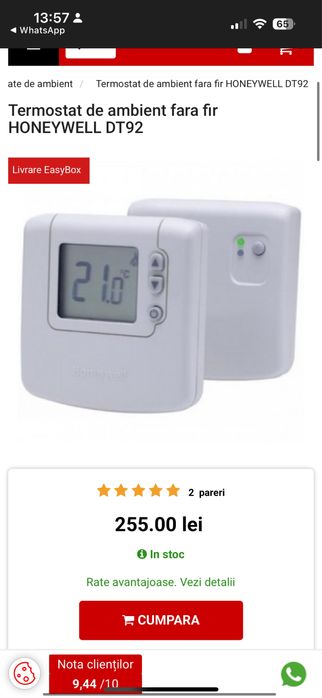 Termostat fara fir Honeywell wireless