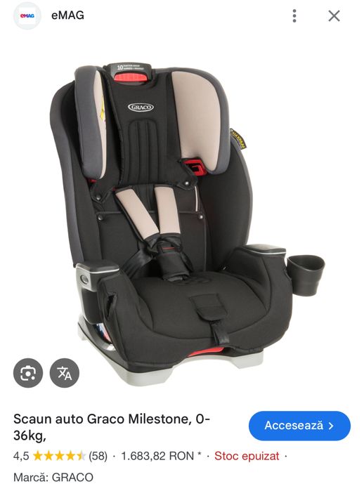 Scaun auto Graco Milestone, 0-36kg,