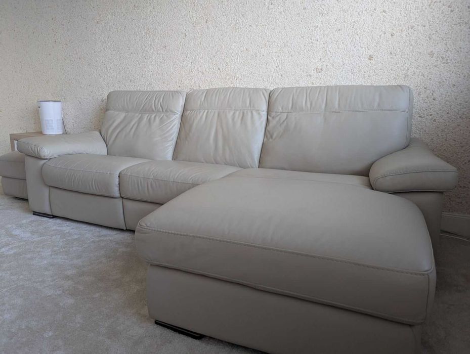 Кожен ъглов диван Стефано (Natuzzi)