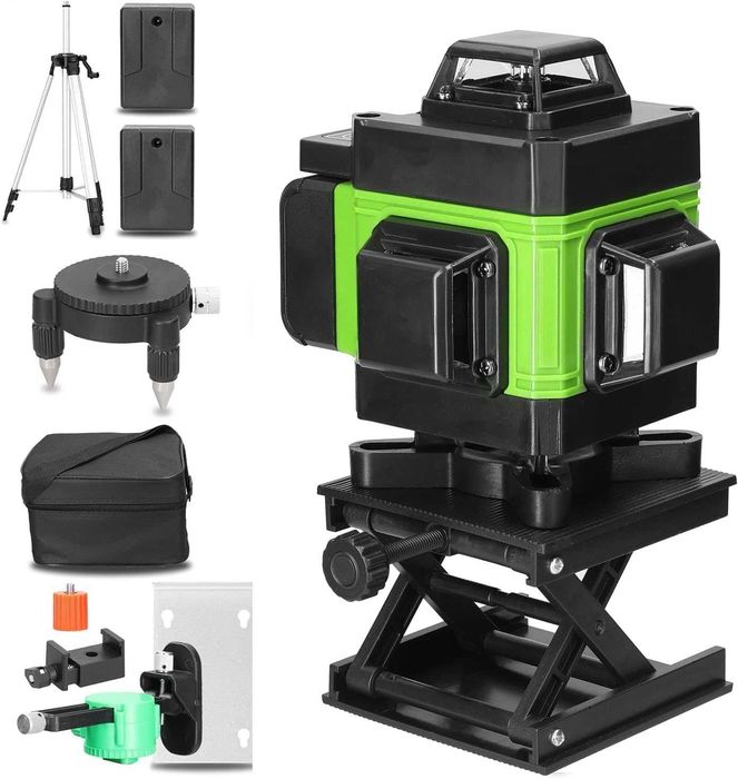Nivelă Laser 4D cu 16 Linii – Autonivelare Automată ≤3°, Bază Magnetică 360°, Telecomandă, Montare pe Trepied