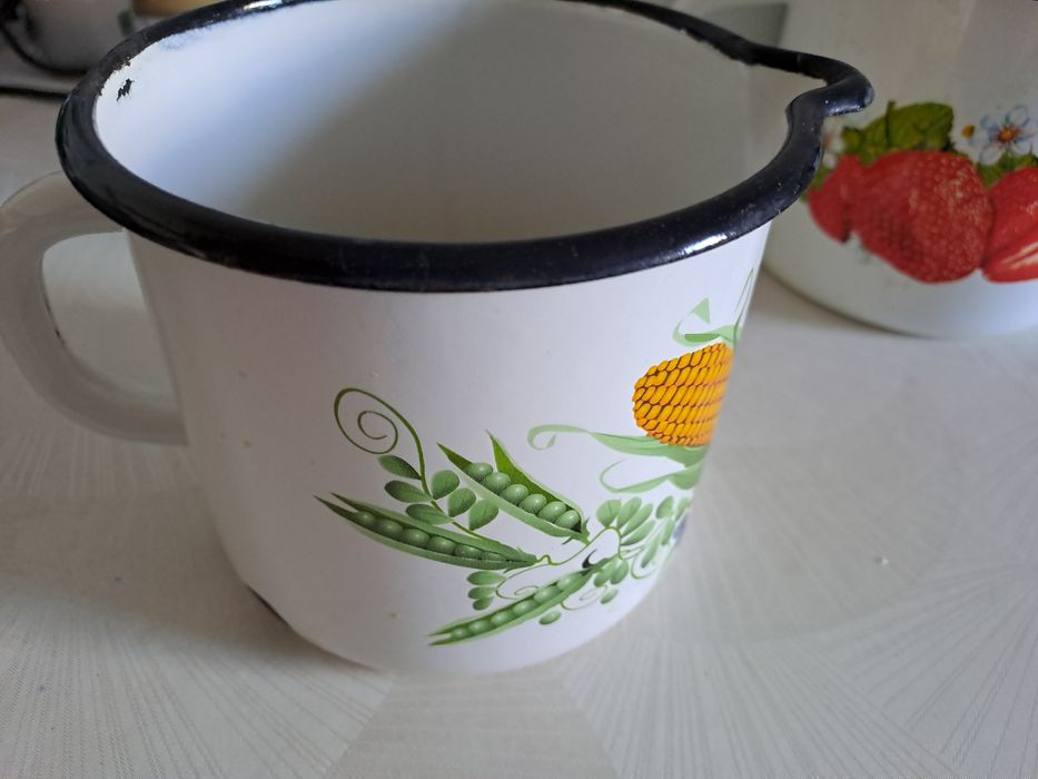 Кружка эмалированная б/у, 1 литр