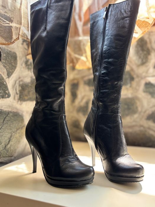 Дамски ботуши естествен велур