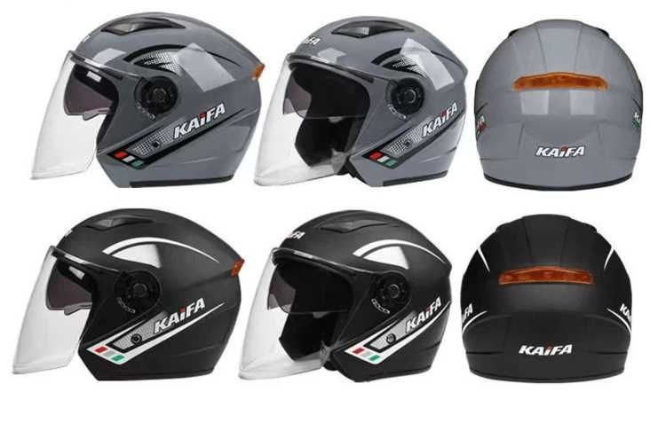 Каска за Мотор/Скутер/АТВ Черна/Сива два цвята