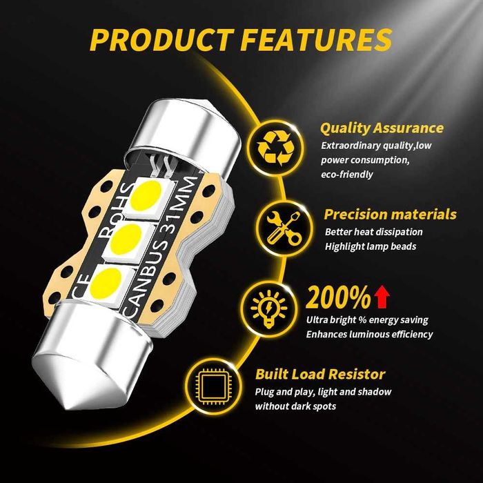 Led интериорни крушки C5W,C10W, Festoon, сулфидки