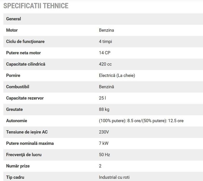 Generator SENCI SC8000E-II ATS automatizare inclusa, 7.0 kw, 230V, AVR
