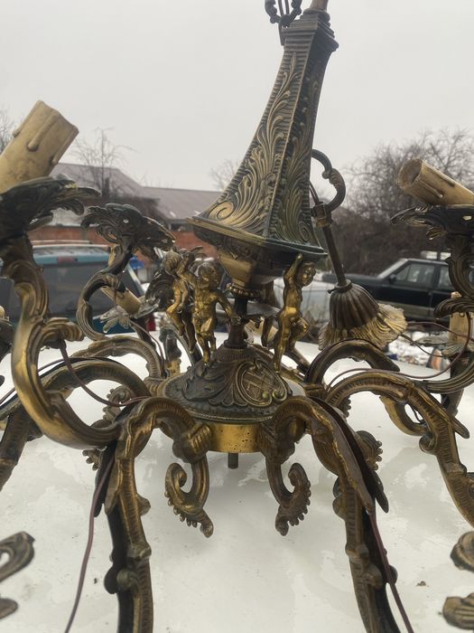 candelabru bronz interbelic