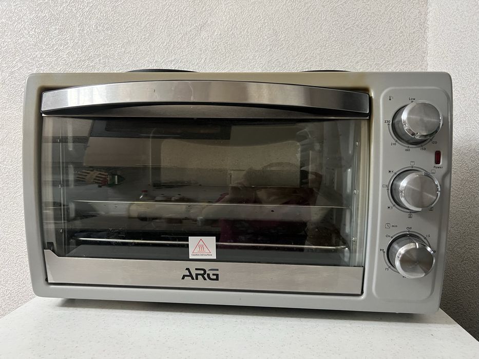 Элекропечь+ плита ARG с вертелом для куры гриль